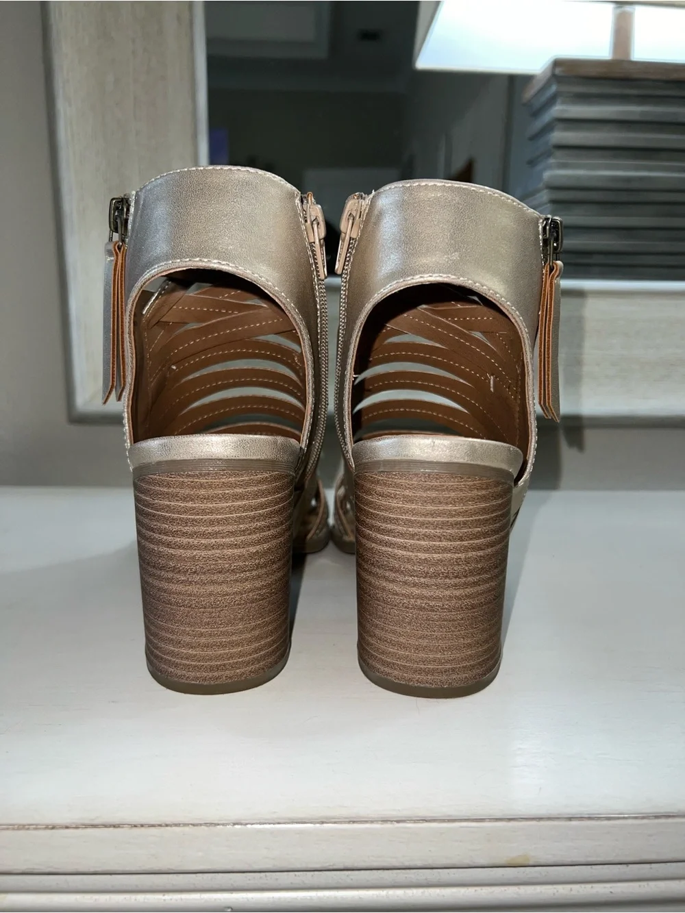 Universal Thread Metallic Block Heel Sandals